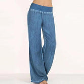 Plus Size Solid Casual Denim Jeans